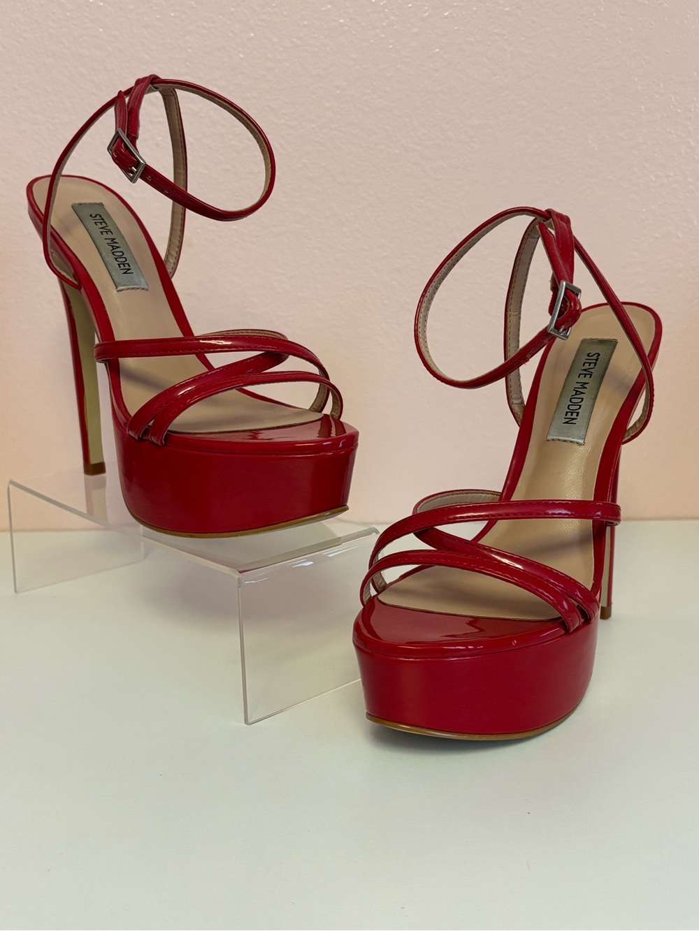 Steve Madden Red Patent Leather Platform Heels